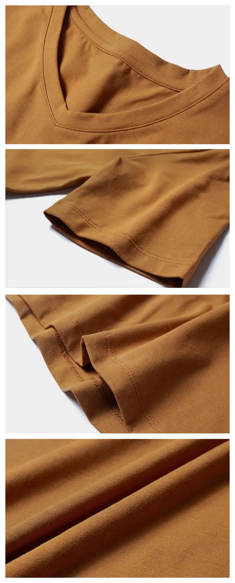 Women V-Neck Cotton T-Shirt 230g Loose Summer — feature 34