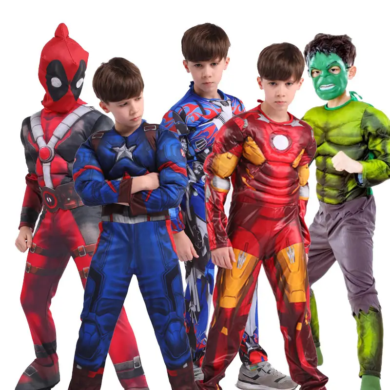 Kids Captain America Suit Blue Black Halloween - Image 12