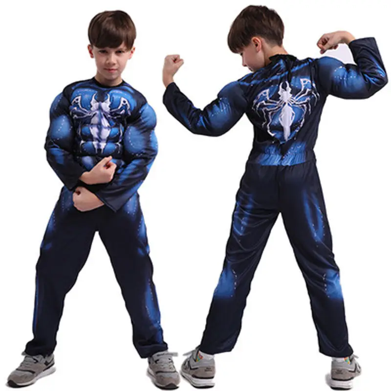 Kids Captain America Suit Blue Black Halloween - Image 14
