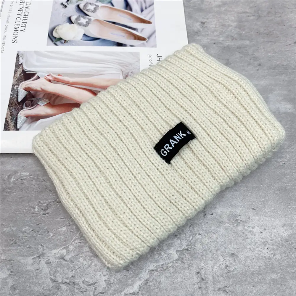 Women Woolen Knitted Headband with Brand Label - Image 2