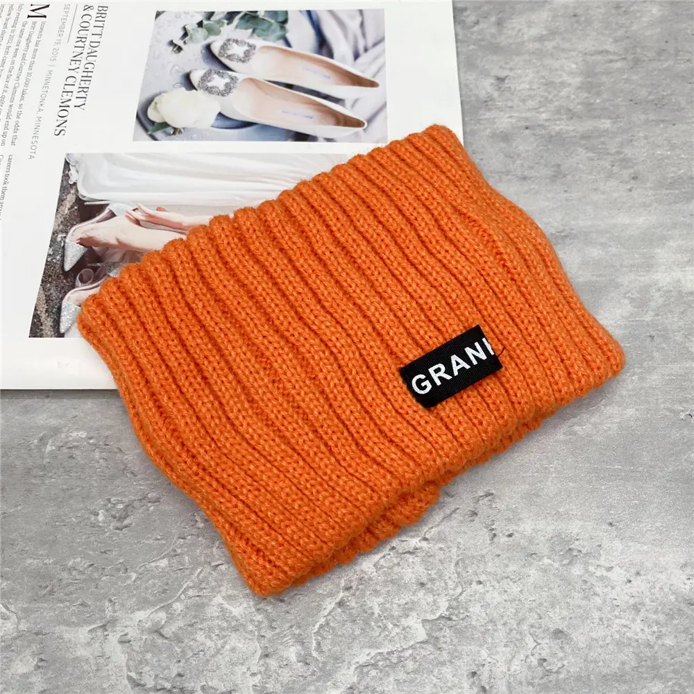 Women Woolen Knitted Headband with Brand Label - Image 3