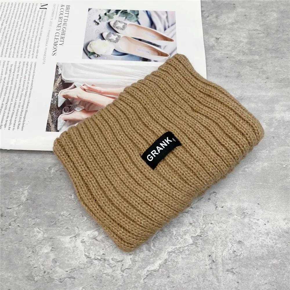 Women Woolen Knitted Headband with Brand Label - Image 5