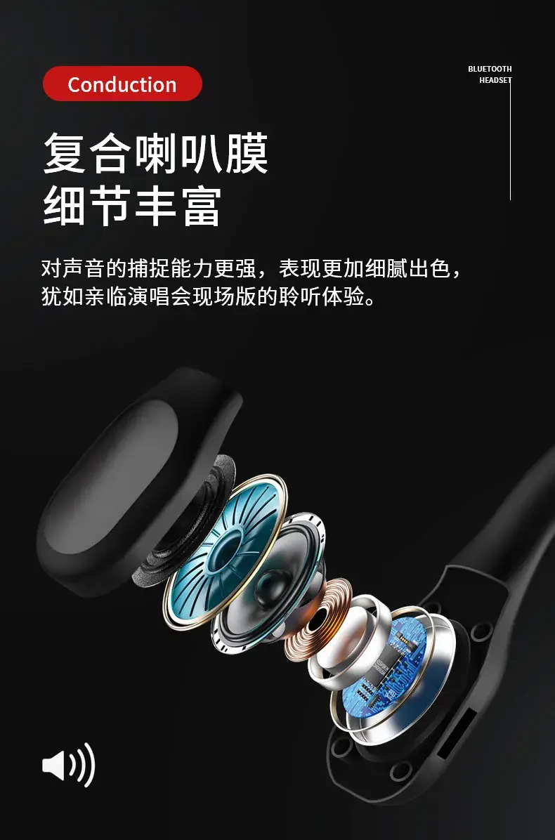 Non-In-Ear Bone Conduction Bluetooth Headset Blue — feature 13