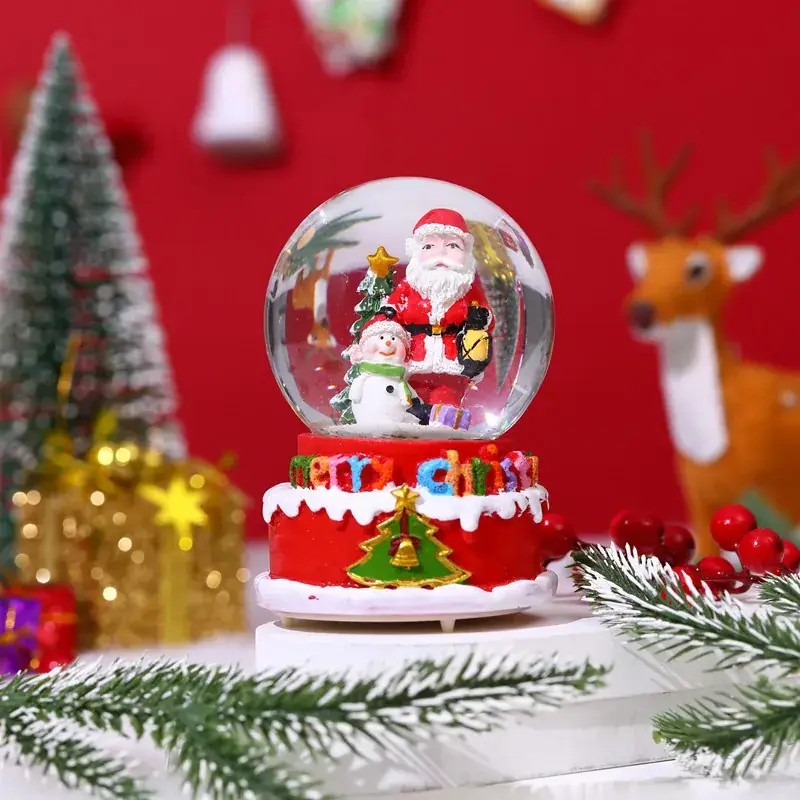 Christmas Snowball with Music & Santa Design