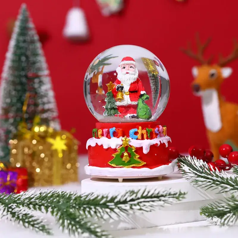 Christmas Snowball with Music & Santa Design