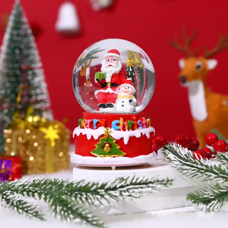 Christmas Snowball with Music & Santa Design