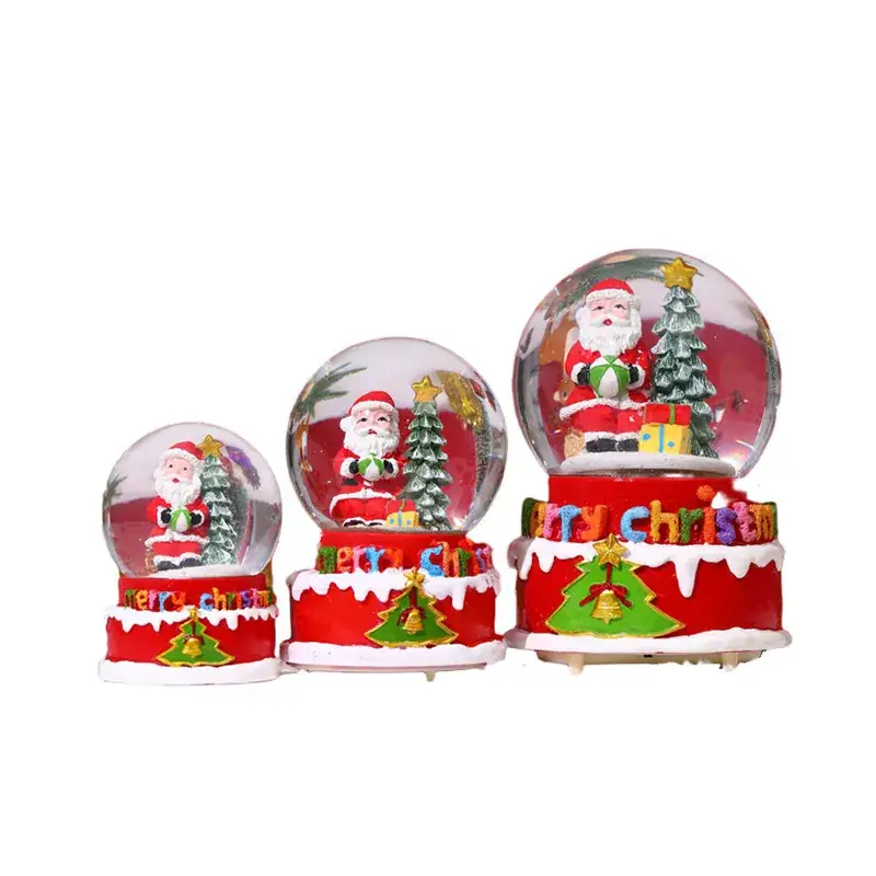 Christmas Snowball with Music & Santa Design