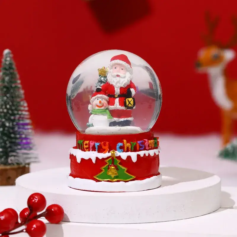 Christmas Snowball with Music & Santa Design