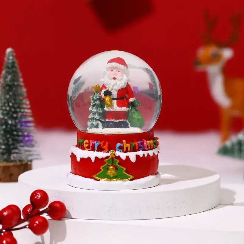 Christmas Snowball with Music & Santa Design