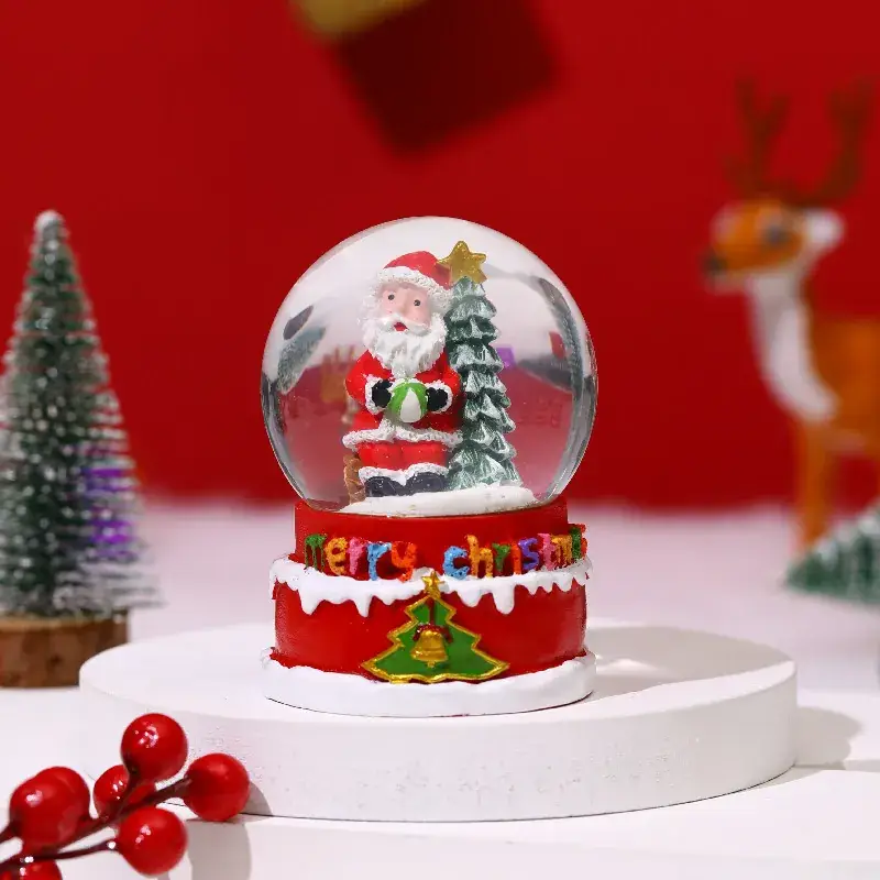 Christmas Snowball with Music & Santa Design