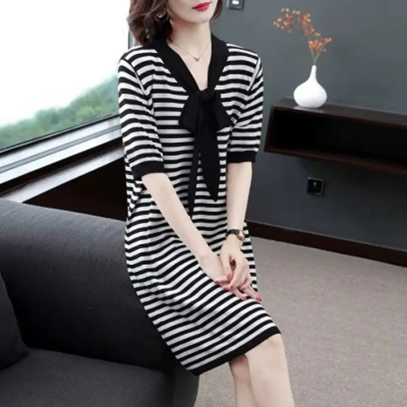 2022 Black Fat Sister Covering Dress Plus Size Western Style - Image 2