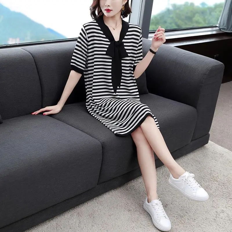 2022 Black Fat Sister Covering Dress Plus Size Western Style - Image 3