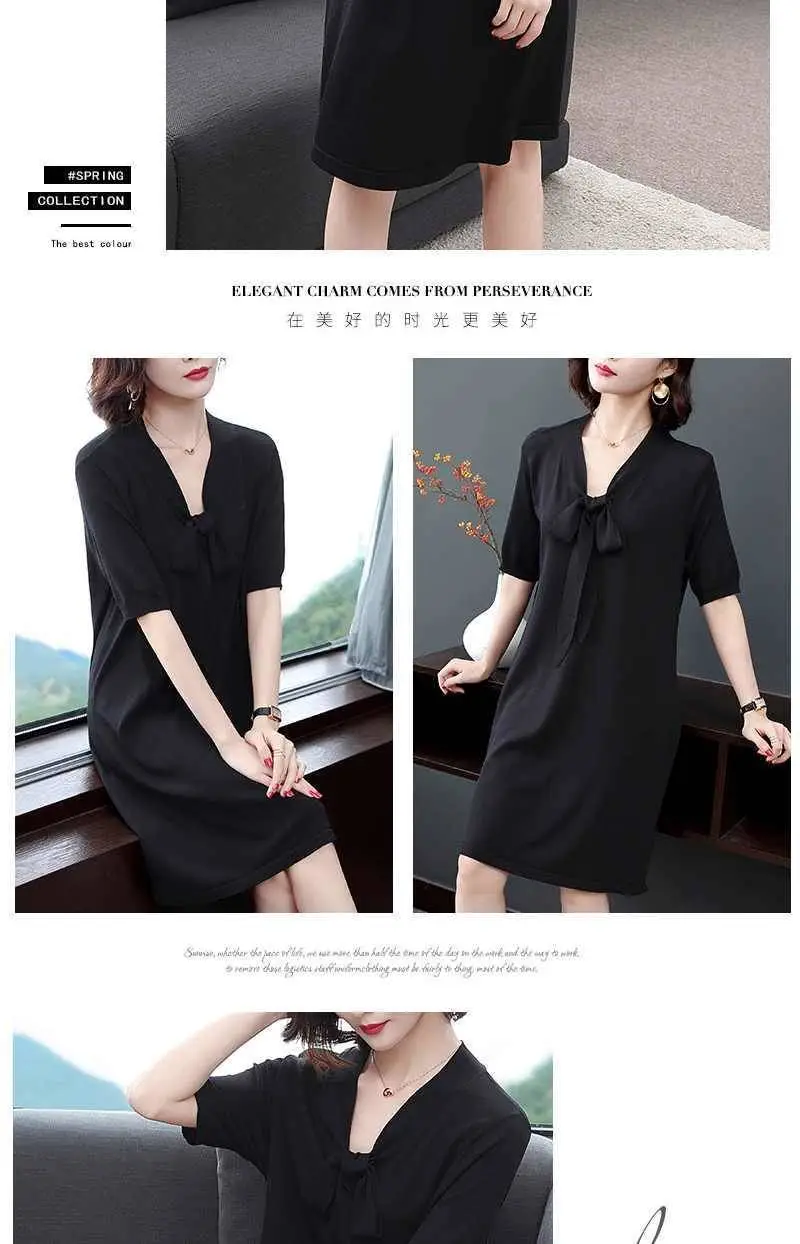 2022 Black Fat Sister Covering Dress Plus Size Western Style — feature 7