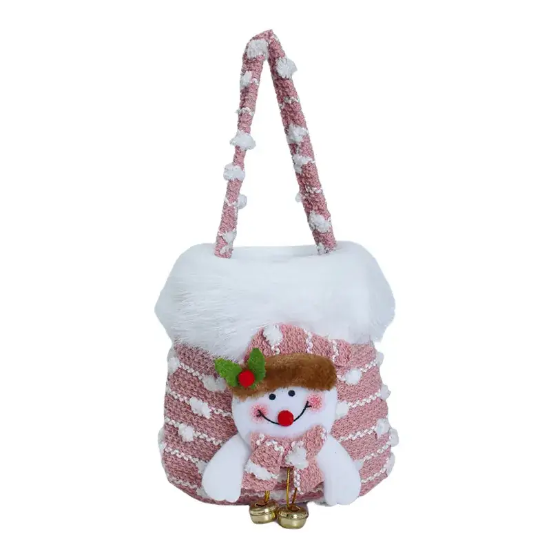 Christmas Snowman Candy Bag Pink Embroidered - Image 44