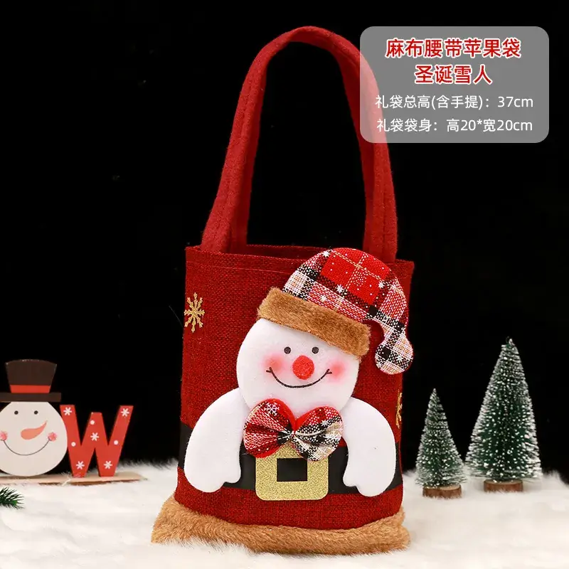 Christmas Snowman Candy Bag Pink Embroidered - Image 14