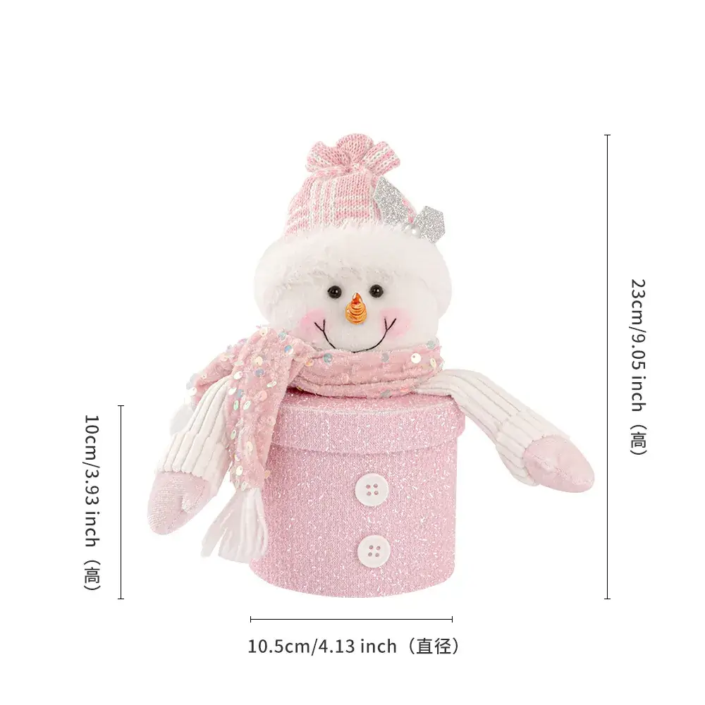 Christmas Snowman Candy Bag Pink Embroidered - Image 38