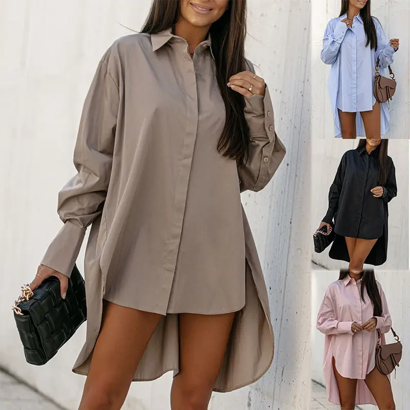 Long Sleeve Button Down Shirt for Women Black - Image 5