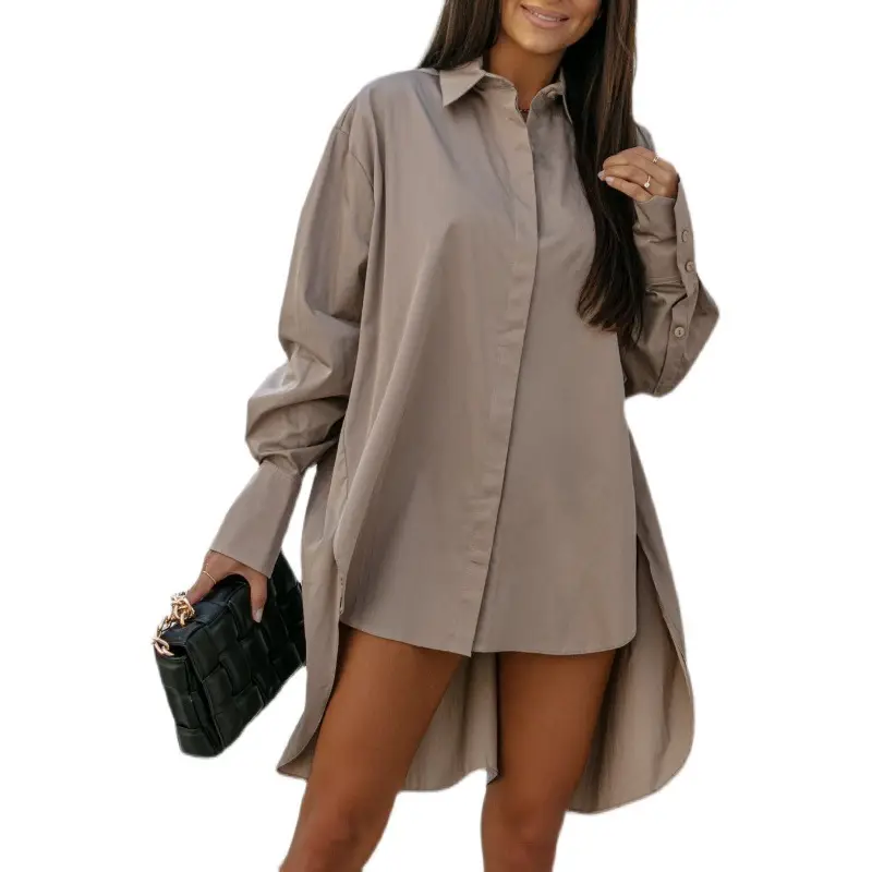 Long Sleeve Button Down Shirt for Women Black - Image 8