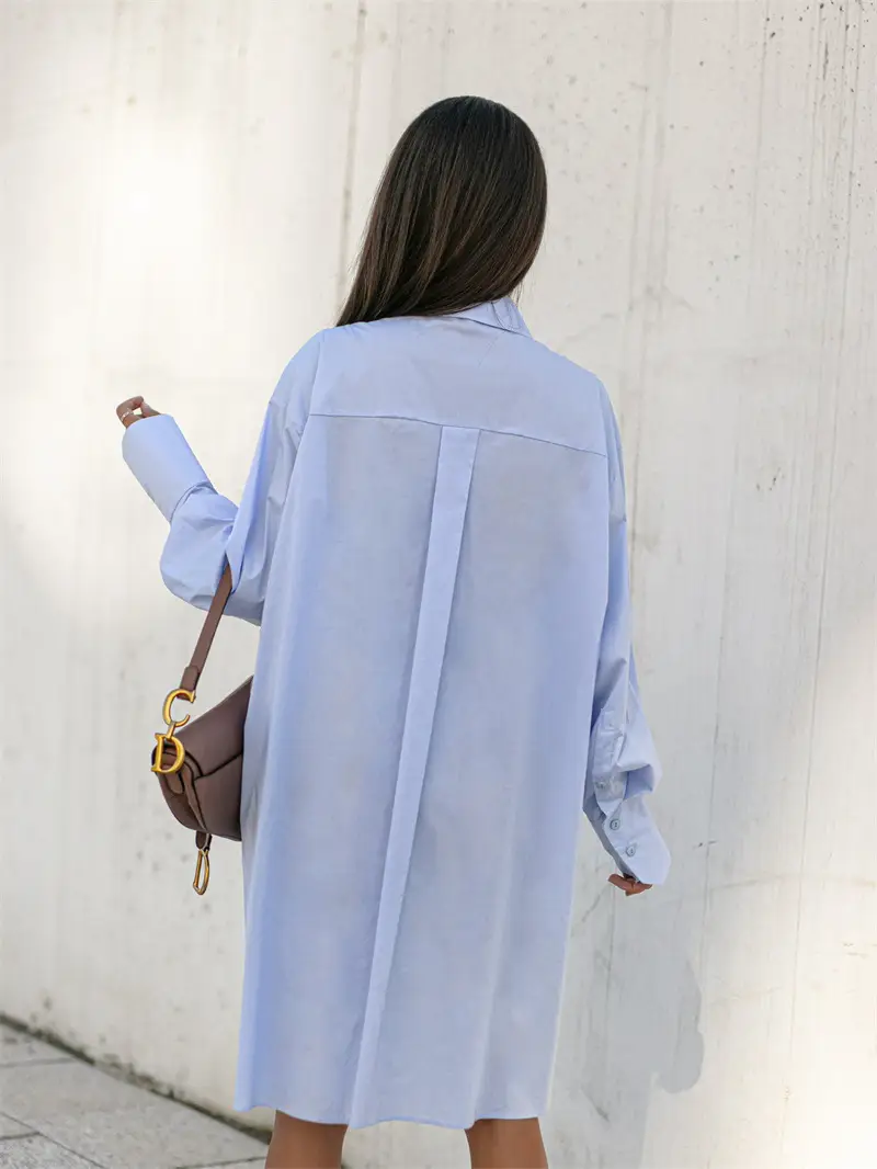 Long Sleeve Button Down Shirt for Women Black — feature 14