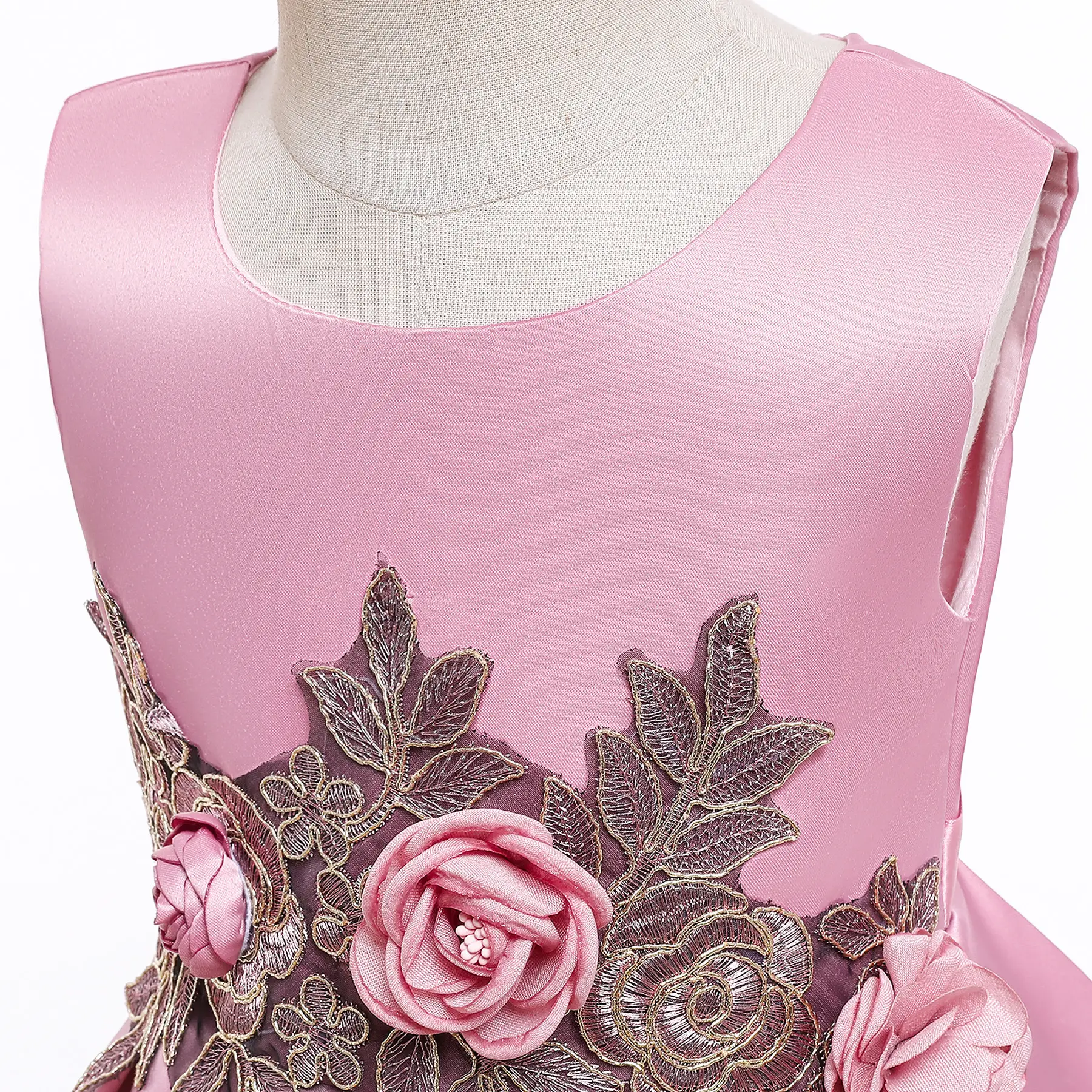 Girls' Pink Irregular Skirt Dress for Kids - Image 4