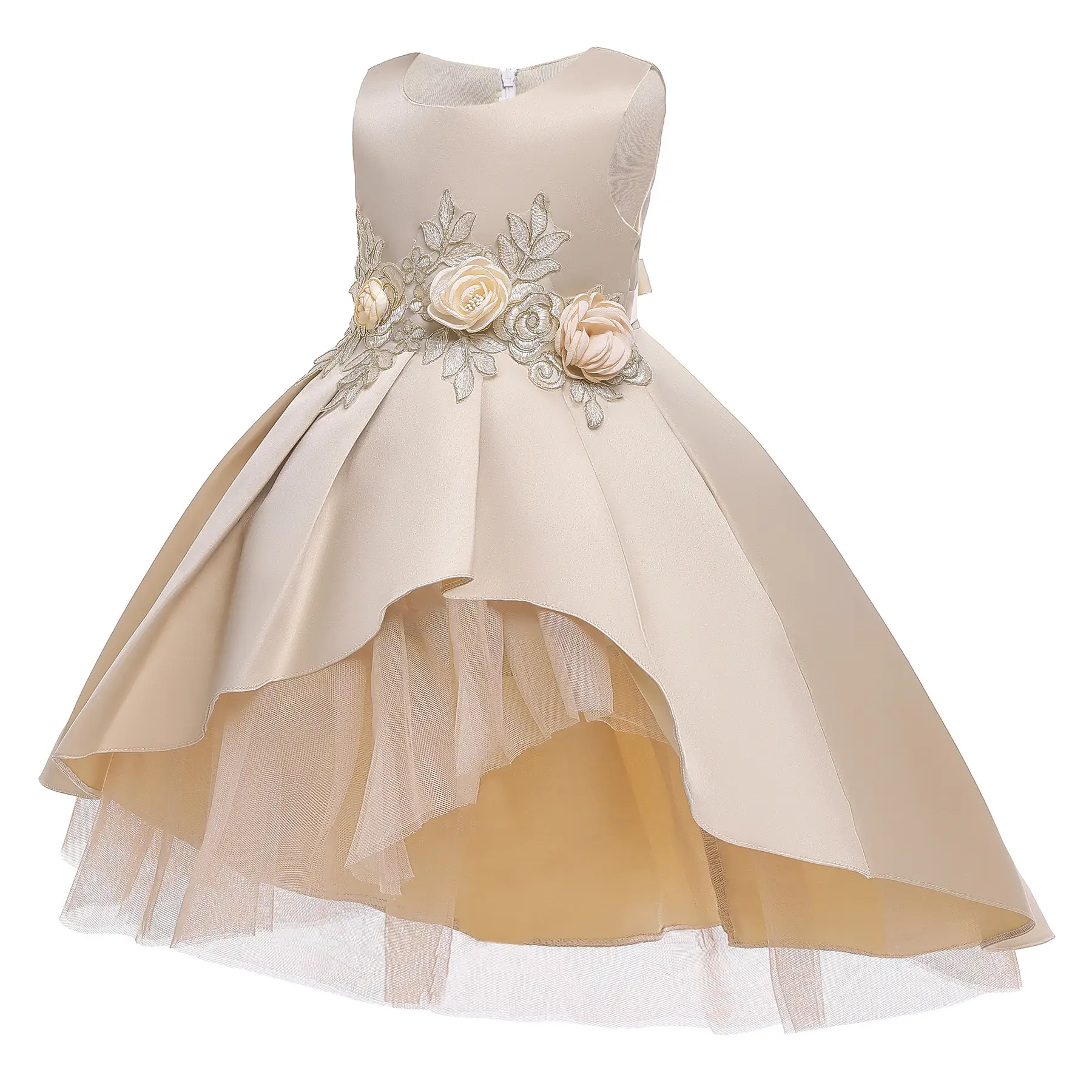 Girls' Pink Irregular Skirt Dress for Kids - Image 6