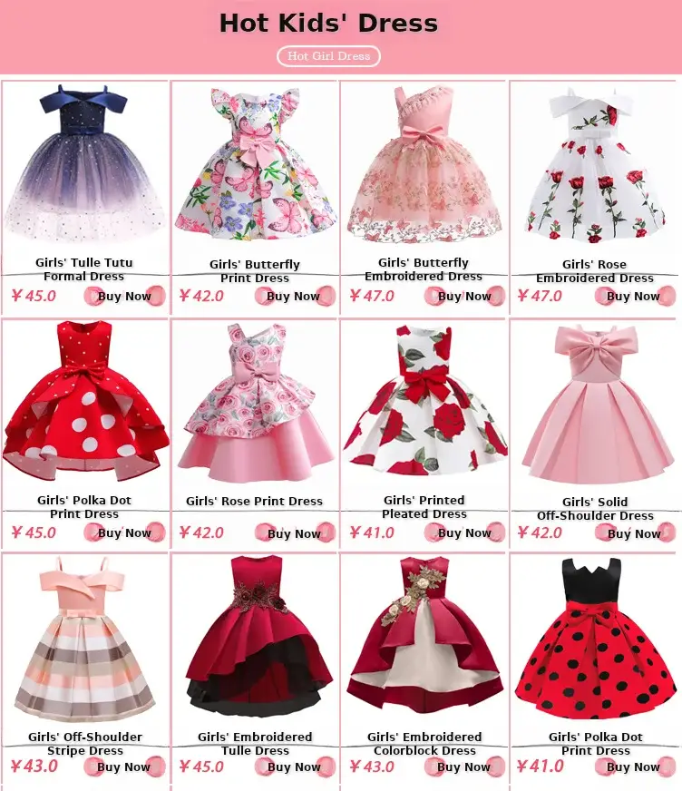 Girls' Pink Irregular Skirt Dress for Kids — feature 1