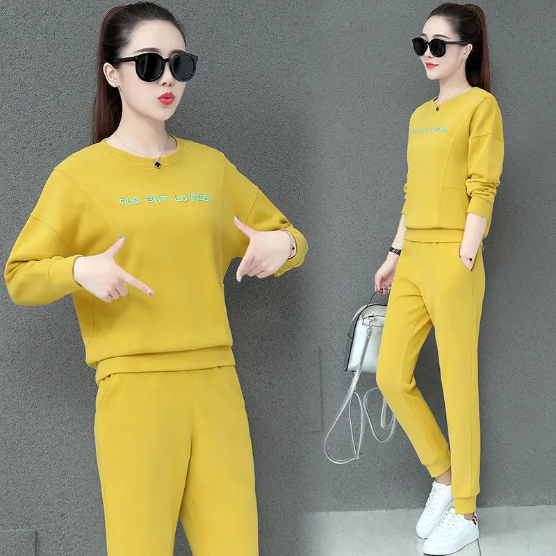 Women Blue Crossbody Sweatpants Set Spring Autumn 2021 - Image 10