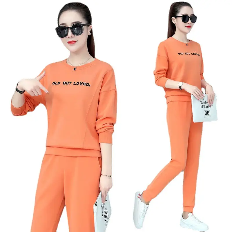 Women Blue Crossbody Sweatpants Set Spring Autumn 2021 - Image 11