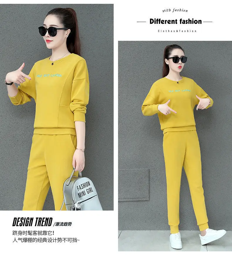 Women Blue Crossbody Sweatpants Set Spring Autumn 2021 — feature 22