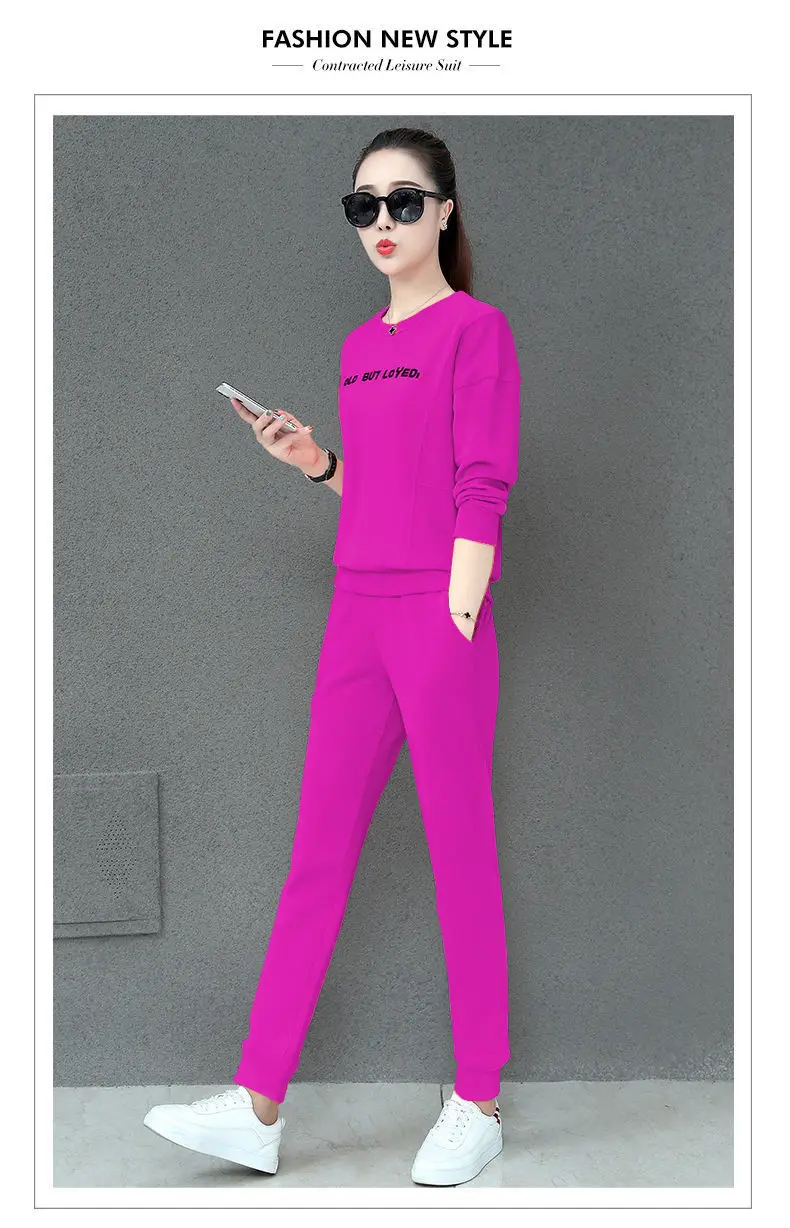Women Blue Crossbody Sweatpants Set Spring Autumn 2021 — feature 6