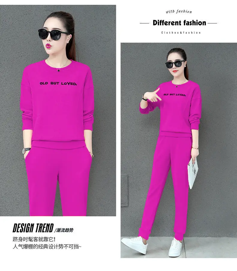 Women Blue Crossbody Sweatpants Set Spring Autumn 2021 — feature 9