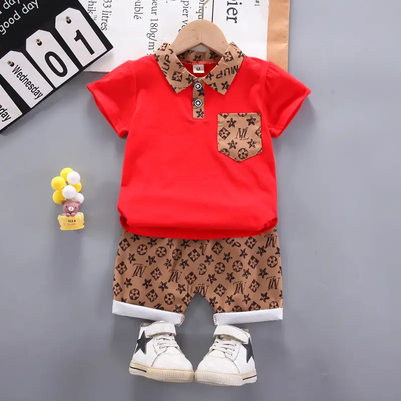 Baby Boys & Girls 2-Piece Printed Suit White Brown - Image 2