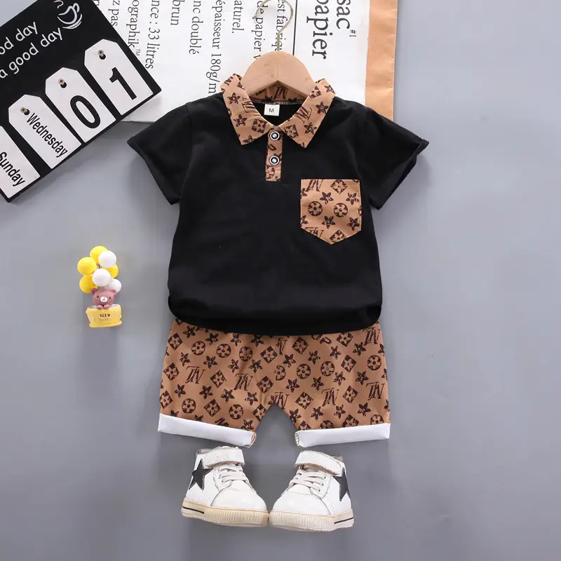 Baby Boys & Girls 2-Piece Printed Suit White Brown - Image 3
