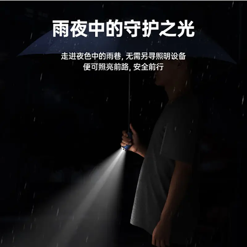 Rotatable Flashlight Umbrella with 8-Storm Protection