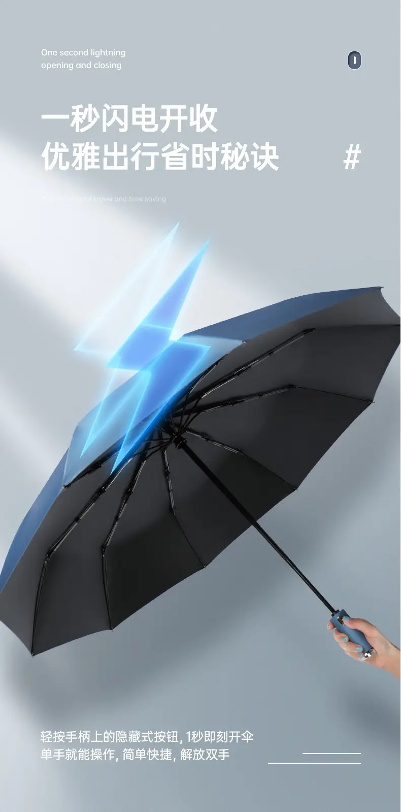 Rotatable Flashlight Umbrella with 8-Storm Protection — feature 10