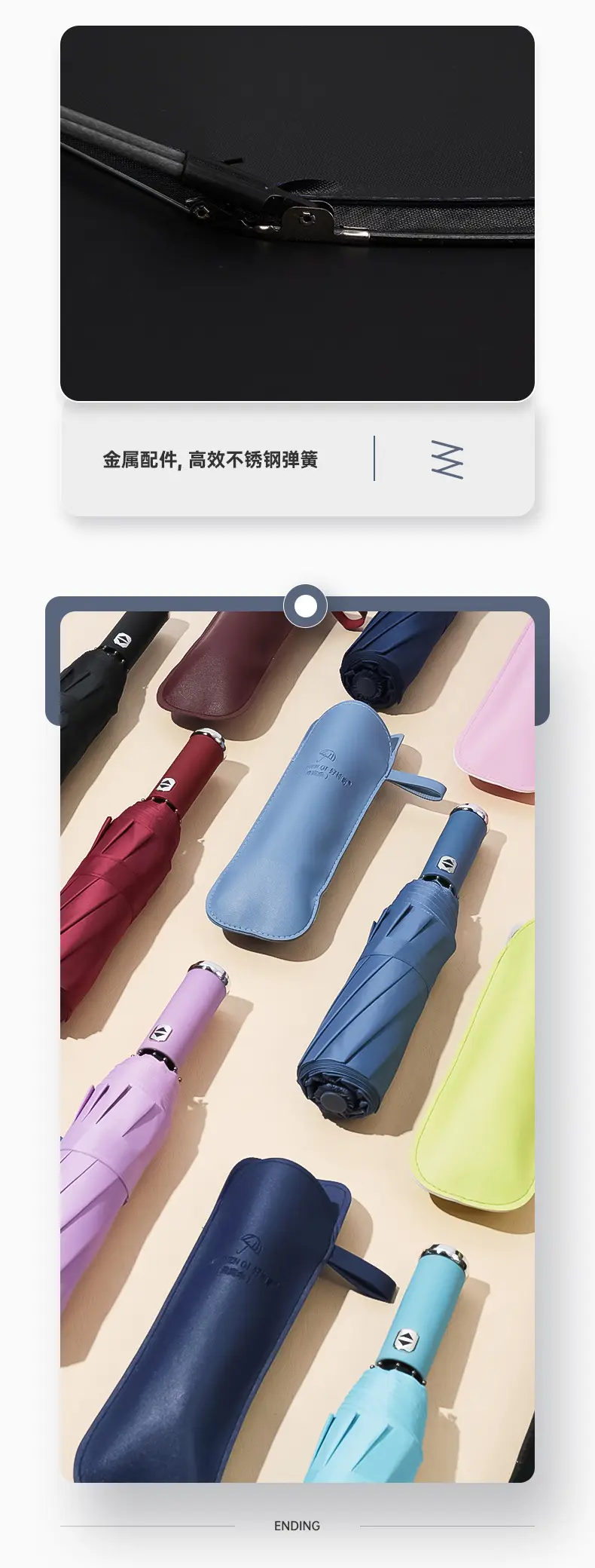 Rotatable Flashlight Umbrella with 8-Storm Protection — feature 26