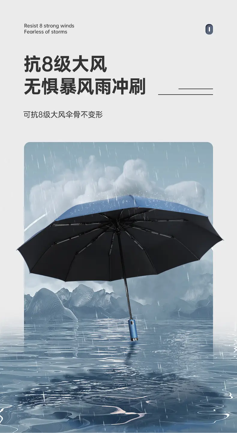 Rotatable Flashlight Umbrella with 8-Storm Protection — feature 9
