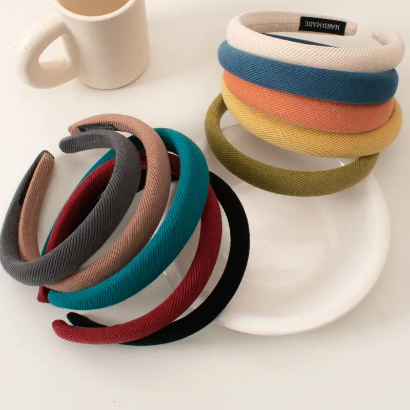 Women's Red Twill Hairpin Headband Retro Height-increasing Cranial Top Narrow Side - Image 12