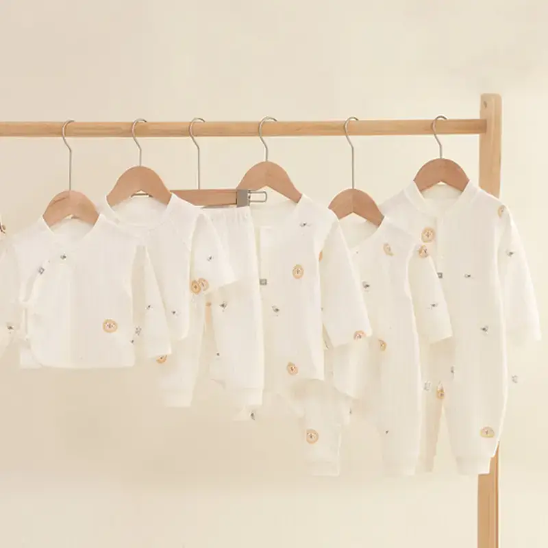 Neonatal Jumpsuit White Long Sleeve Baby Clothes - Image 5