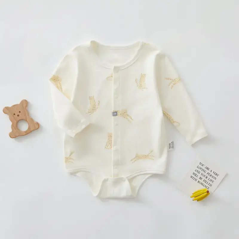 Neonatal Jumpsuit White Long Sleeve Baby Clothes - Image 3