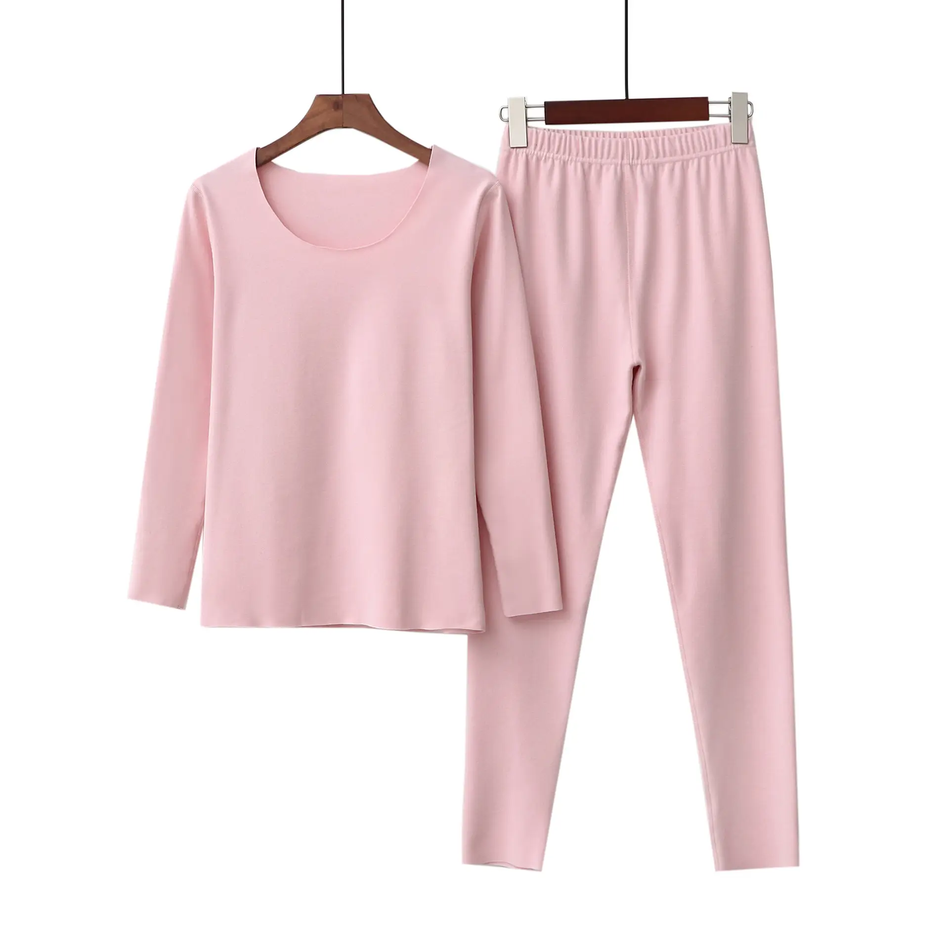 Women Velvet Longon Set Pink Fleece Lined - Image 11