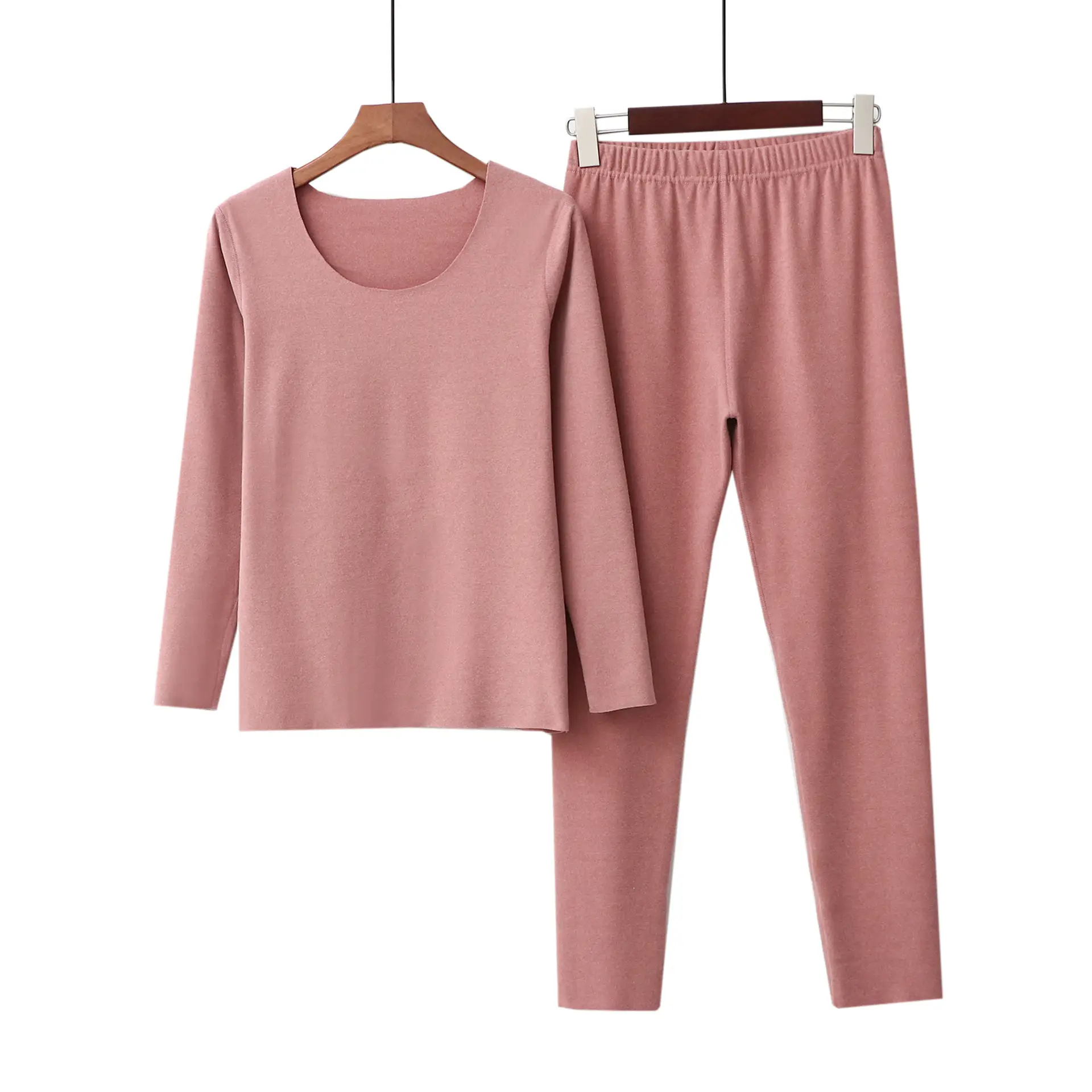 Women Velvet Longon Set Pink Fleece Lined - Image 12