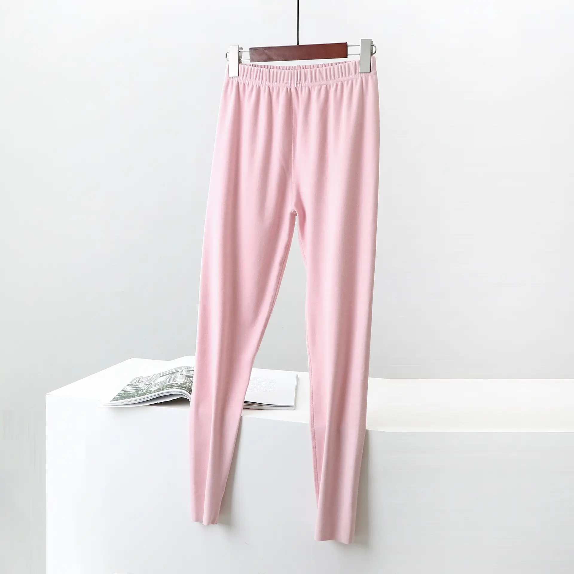 Women Velvet Longon Set Pink Fleece Lined - Image 4