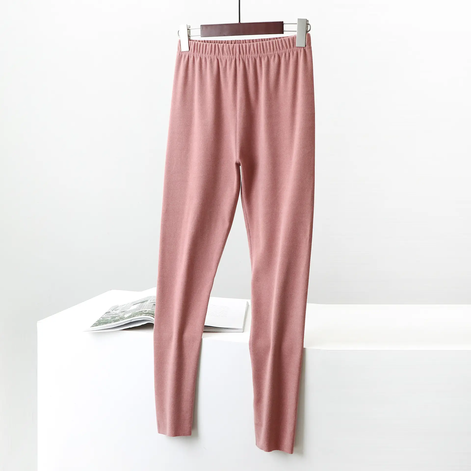 Women Velvet Longon Set Pink Fleece Lined - Image 5