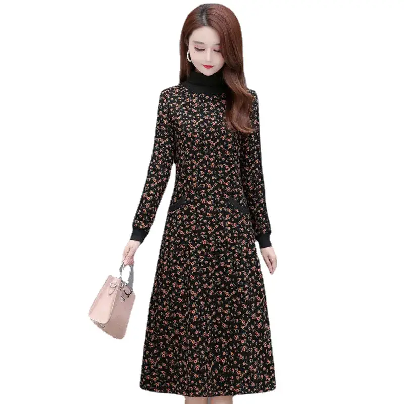 Fleece Lined Floral Gown for Women Winter Warm - Image 7