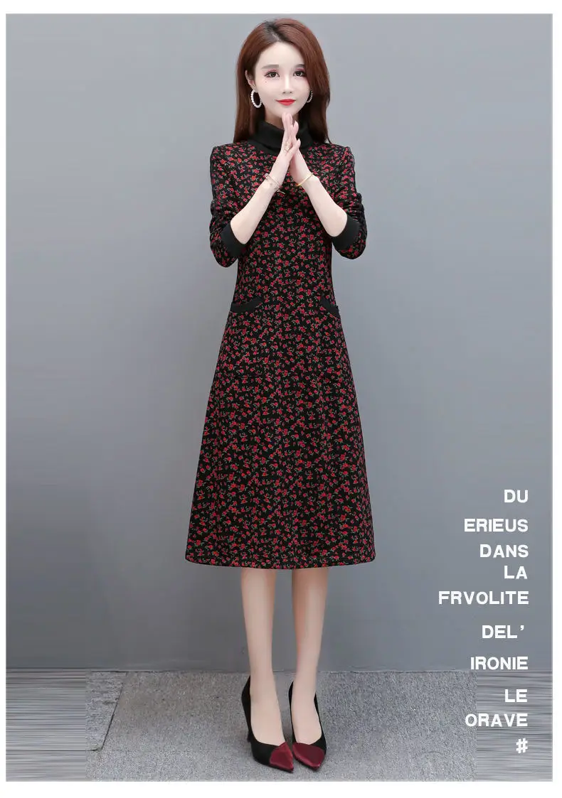 Fleece Lined Floral Gown for Women Winter Warm — feature 10