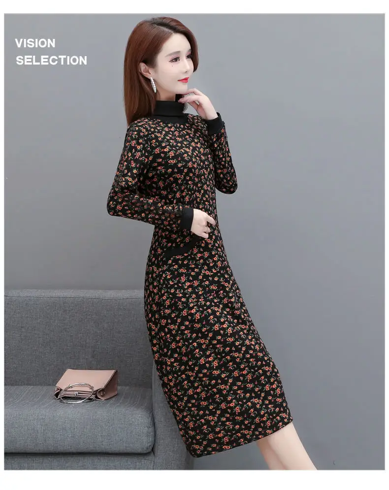 Fleece Lined Floral Gown for Women Winter Warm — feature 12