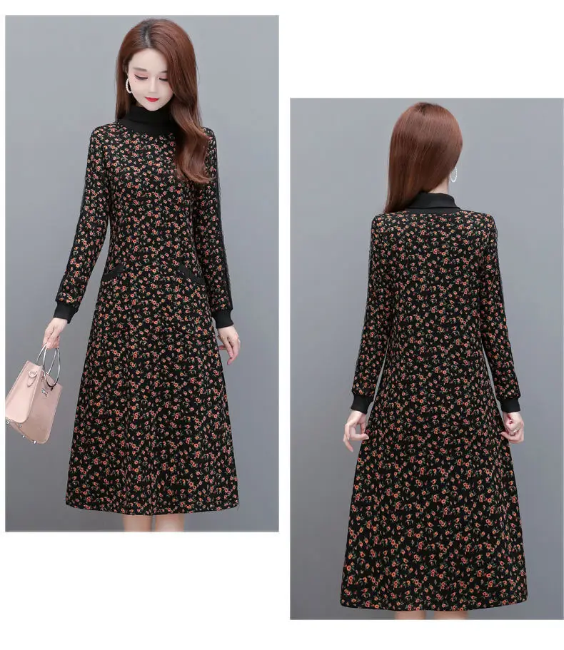 Fleece Lined Floral Gown for Women Winter Warm — feature 14