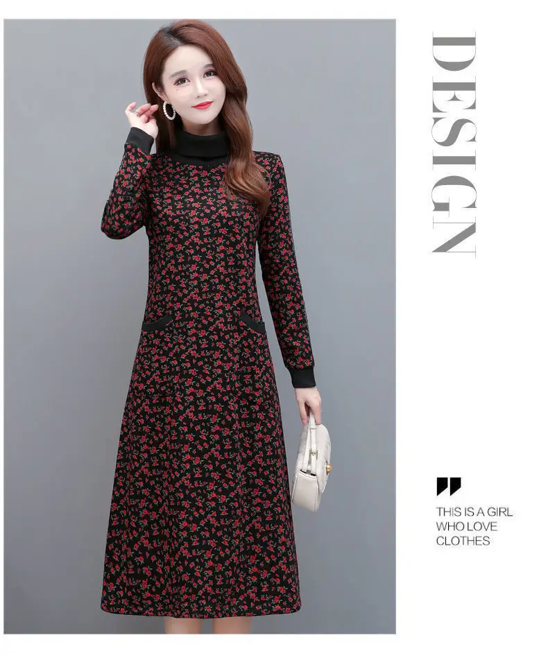 Fleece Lined Floral Gown for Women Winter Warm — feature 9