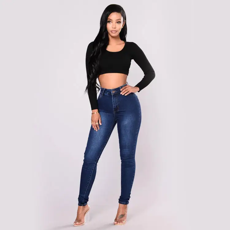 Black High Waist Stretch Pencil Pants for Women - Image 2
